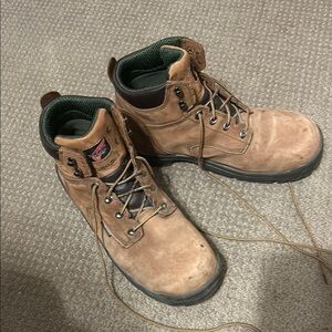 Brown Ankle-High Boots with Sturdy Rubber Sole 11 1/2